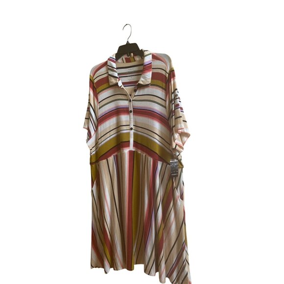 Torrid Womens Striped Super Soft Knit Button-Front Dress With Pockets Size 4 Ray - Picture 1 of 5